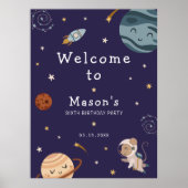 Space Adventure Playful Kids Birthday Party ポスター (正面)