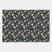 Space Adventure Playful Kids Birthday Party ラッピングペーパーシート (正面2)