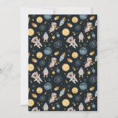 Space Adventure Playful Kids Birthday Party 招待状 (裏面)