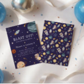 Space Adventure Playful Kids Birthday Party 招待状