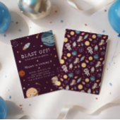 Space Adventure Playful Kids Birthday Party 招待状