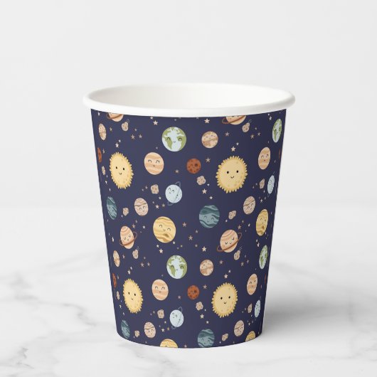 Space Adventure Playful Kids Birthday Party 紙コップ (裏面)