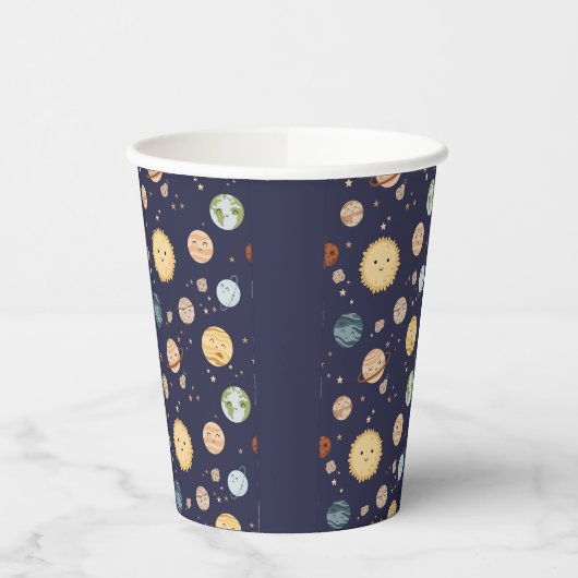 Space Adventure Playful Kids Birthday Party 紙コップ (左)