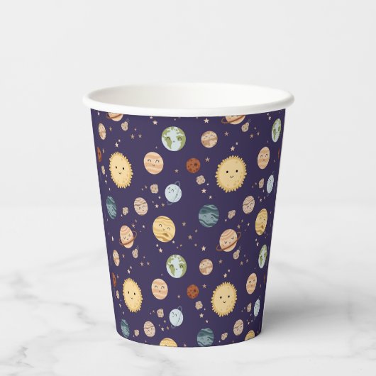 Space Adventure Playful Kids Birthday Party 紙コップ (裏面)