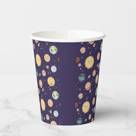 Space Adventure Playful Kids Birthday Party 紙コップ (左)