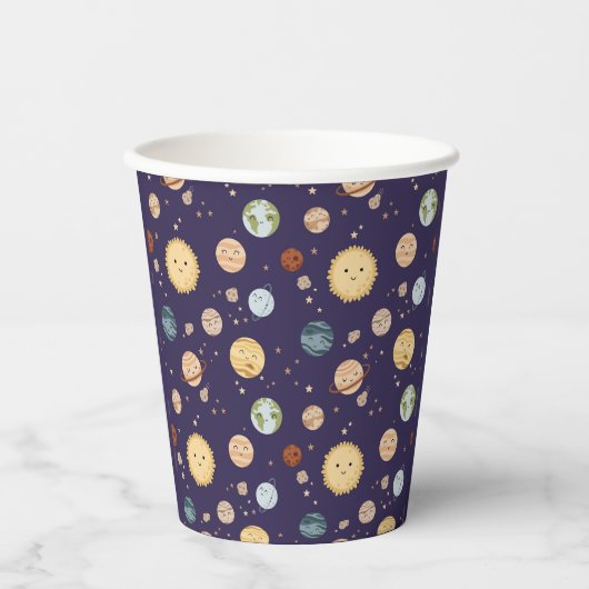 Space Adventure Playful Kids Birthday Party 紙コップ (正面)