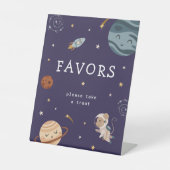 Space Adventure Playful Kids Birthday Party Favors 台座サイン (正面)
