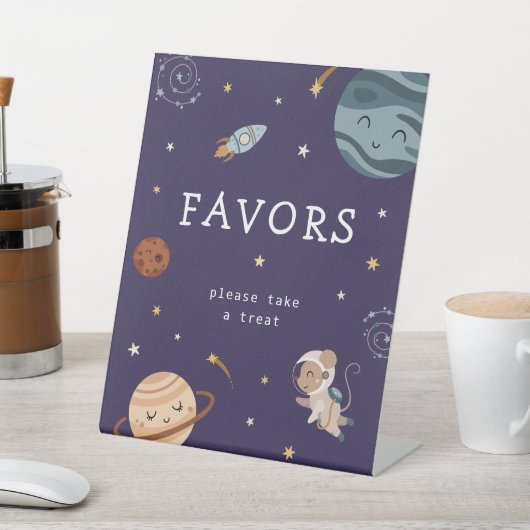 Space Adventure Playful Kids Birthday Party Favors 台座サイン (インサイチュ)