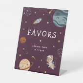 Space Adventure Playful Kids Birthday Party Favors 台座サイン (正面)