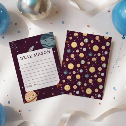 Space Adventure Playful Kids Birthday Time Capsule エンクロージャーカード