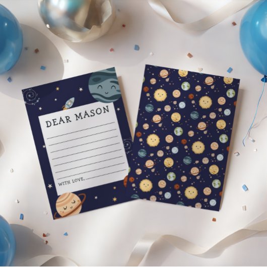 Space Adventure Playful Kids Birthday Time Capsule エンクロージャーカード