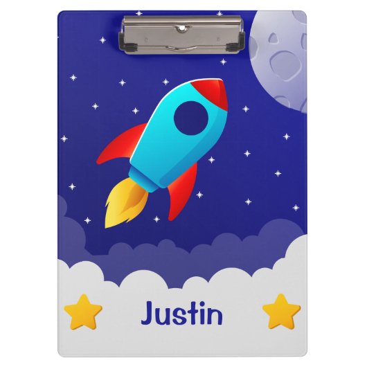 Space Adventure Rocket Clipboards Design クリップボード (正面)