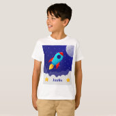 Space Adventure Rocket Design Tシャツ (正面フル)