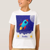 Space Adventure Rocket Design Tシャツ (正面)