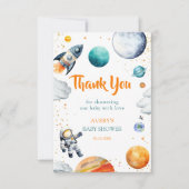 Space Adventure Thank You Card Rocket Planet  サンキューカード (正面)
