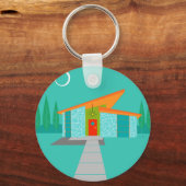 Space Age Cartoon Button Keychain キーホルダー (正面)