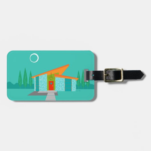 Space Age Cartoon House Luggage Tag ラゲッジタグ (正面横)