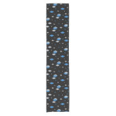 Space Age Diamonds Blue Black ショートテーブルランナー (正面)