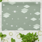 Space Age Diamonds Sage Green キッチンタオル (折り畳み)