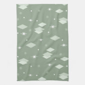 Space Age Diamonds Sage Green キッチンタオル (縦)