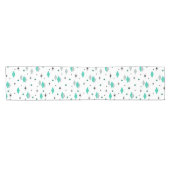 Space Age Diamonds Turquoise White ショートテーブルランナー (横)