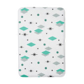 Space Age Diamonds Turquoise White バスマット (正面縦)