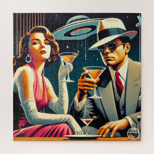Space Age Las Vegas Gangster Martini Party ジグソーパズル (縦)