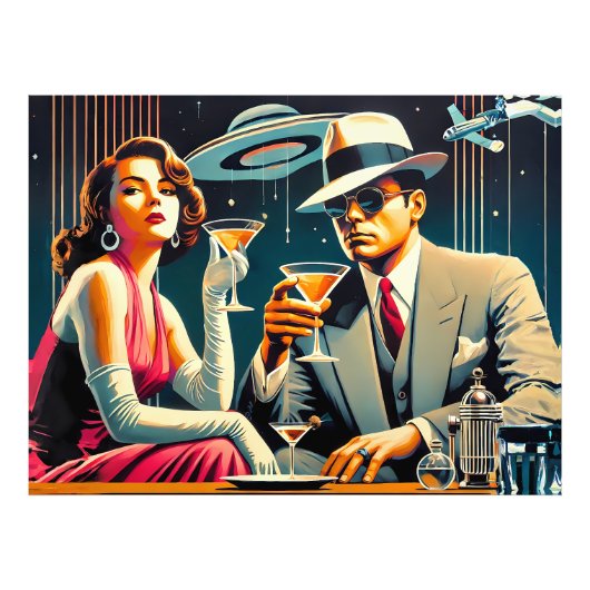 Space Age Las Vegas Gangster Martini Party フォトプリント (正面)