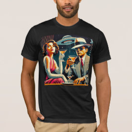 Space Age Las Vegas Gangster Martini Party Tシャツ