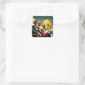 Space Age Las Vegas Martini Gangster Party スクエアシール (バッグ)