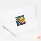 Space Age Las Vegas Martini Gangster Party スクエアシール (封筒)