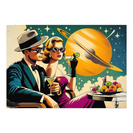 Space Age Las Vegas Martini Gangster Party フォトプリント (正面)