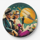 Space Age Las Vegas Martini Gangster Party ペーパープレート (正面)
