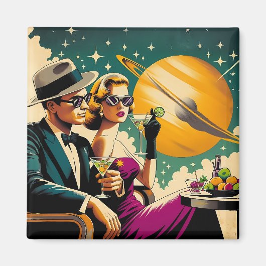 Space Age Las Vegas Martini Gangster Party マグネット (正面)