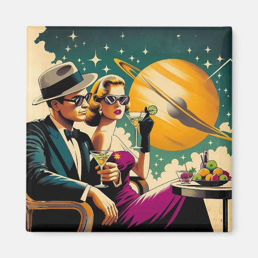 Space Age Las Vegas Martini Gangster Party マグネット (正面)