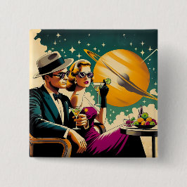 Space Age Las Vegas Martini Gangster Party 缶バッジ