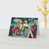 Space Age Las Vegas Martini Party カード (黄色い花)