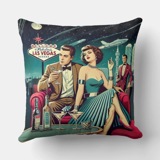 Space Age Las Vegas Martini Party クッション (裏面)
