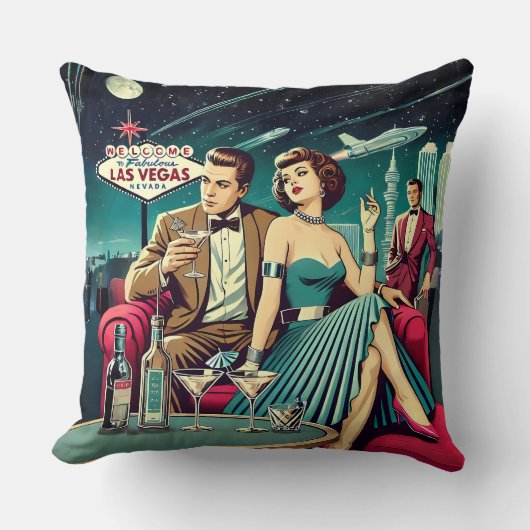 Space Age Las Vegas Martini Party クッション (正面)