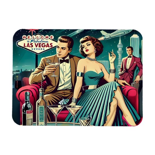 Space Age Las Vegas Martini Party マグネット (横)