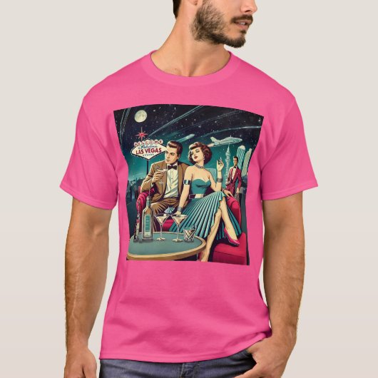 Space Age Las Vegas Martini Party Tシャツ (正面)