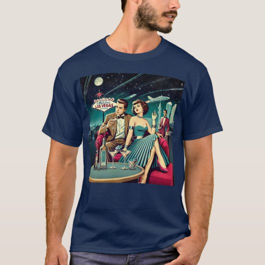 Space Age Las Vegas Martini Party Tシャツ (正面)