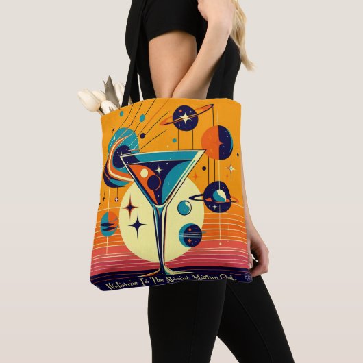 Space Age Welcome To The Atomic Martini Club トートバッグ (クローズアップ)