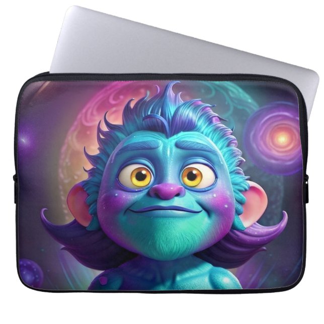 Space Alien & Friend ラップトップスリーブ (正面)
