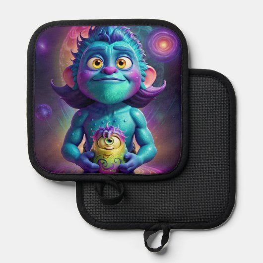 Space Alien & Friend 鍋敷き (正面/裏面)