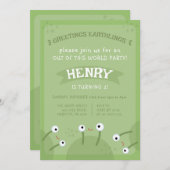 Space Alien Invitation for Birthday Party UFO 招待状 (正面/裏面)