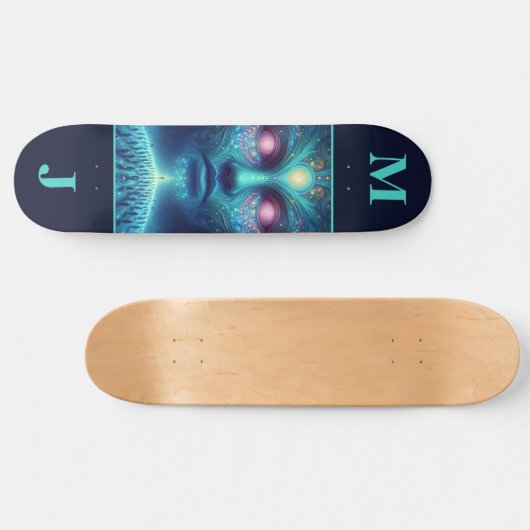 Space Alien Personalized Skateboard スケートボード (横)