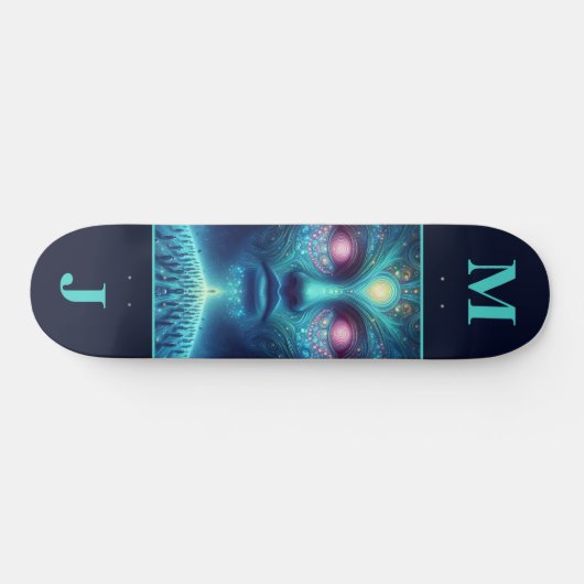 Space Alien Personalized Skateboard スケートボード (横)