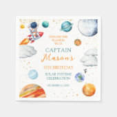 Space Astronaut Birthday スタンダードカクテルナプキン (正面)