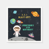 Space Astronaut Birthday Party-Blast Off Design" スタンダードカクテルナプキン (正面)